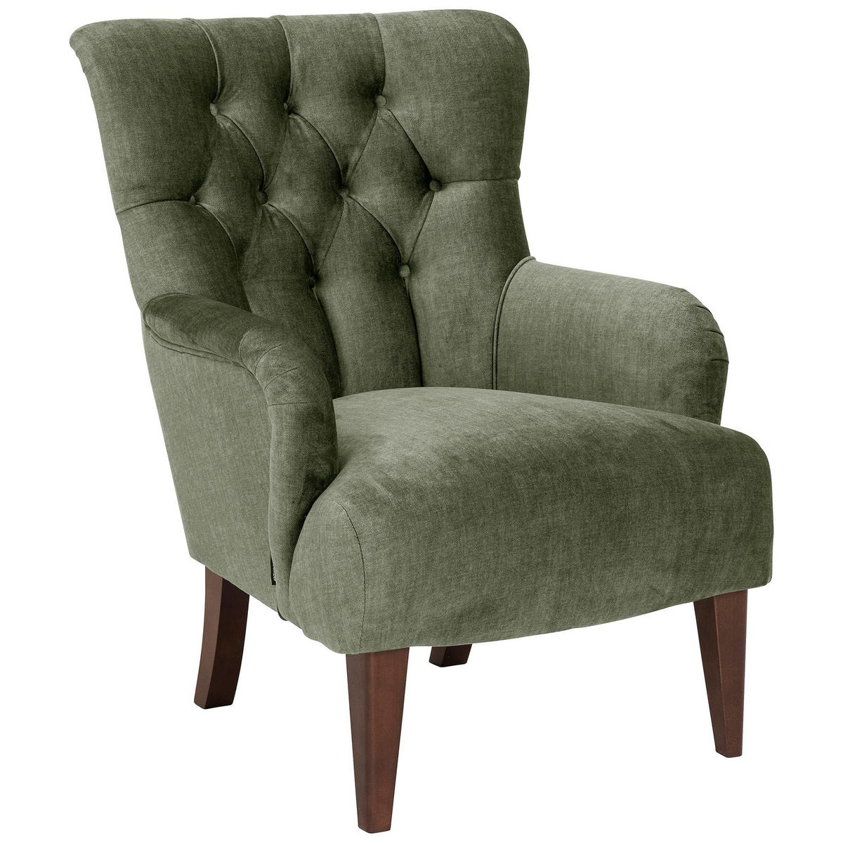 POLSTERSESSEL Kaiya Samtvelours dunkelgrün - Dunkelgrün, Kunststoff (71/97/82cm) - 58aufmkessel