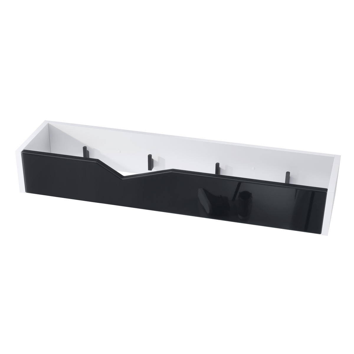 GARDEROBENPANEEL Kolmio Schwarz Hochglanz - Schwarz Hochglanz, Holzwerkstoff (83.5/12.5/21cm) - Vladon