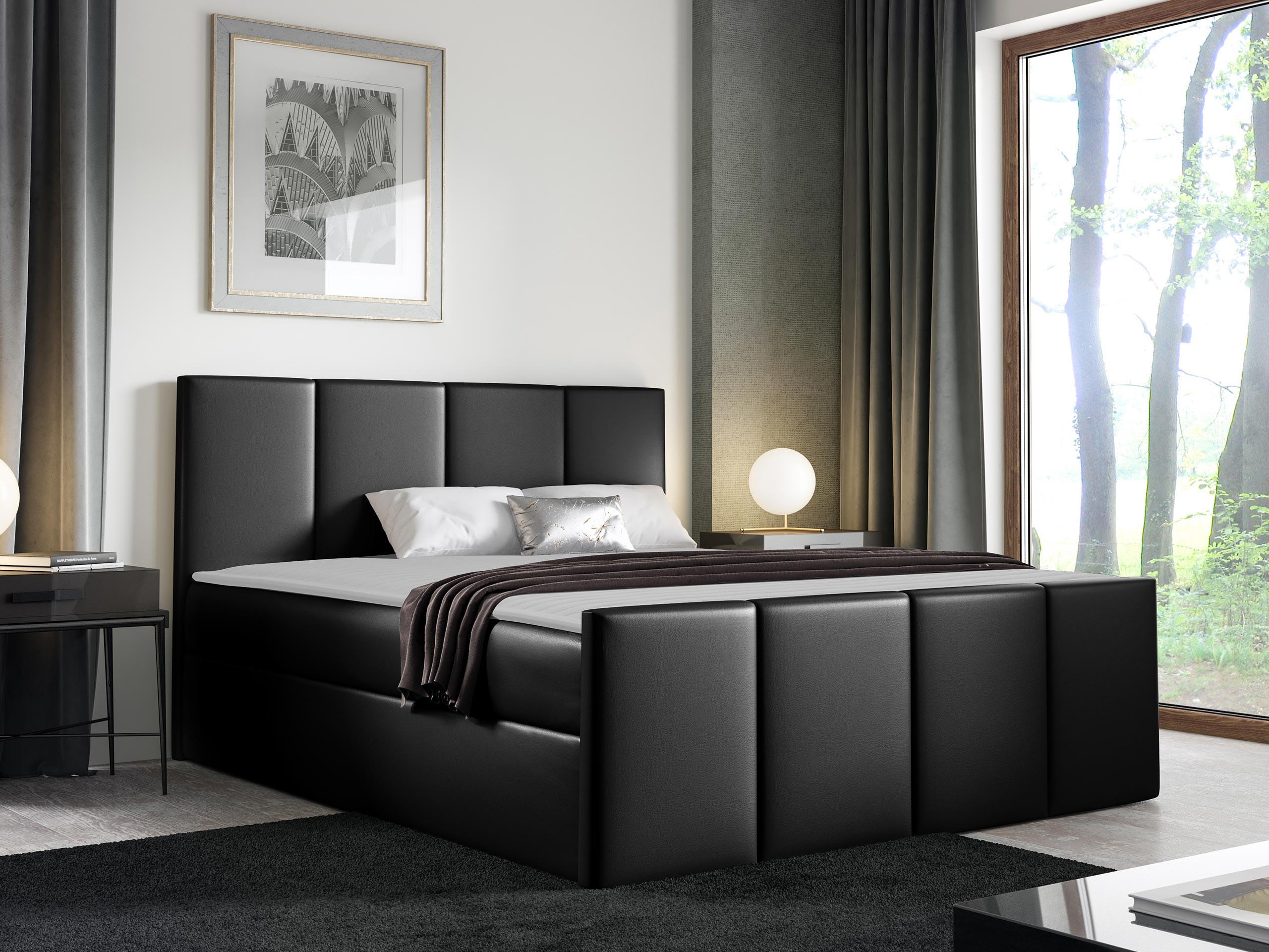 BOXBETT Lars - Schwarz, Holz (140/200cm) - MIRJAN24