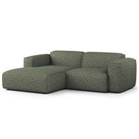 ECKSOFA mit XL-Longchair - Schwarz/Grün, Kunststoff/Textil (260/171cm) - home24