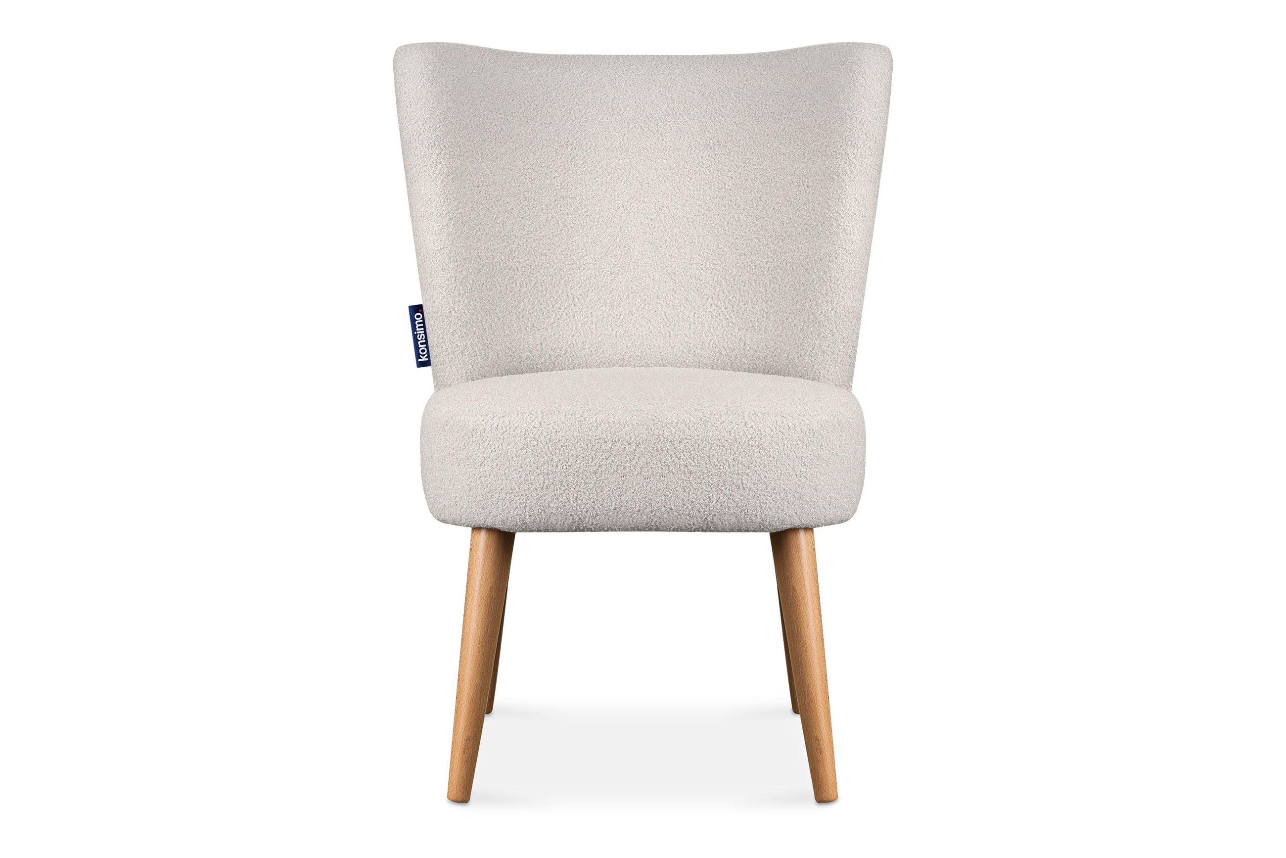 COCKTAILSESSEL APPA auf hohen Beinen aus Buchenholz gebeizter Eiche, Creme/Eiche Dekor - Eichefarben/Creme, Holz/Textil (63/89/65cm) - KONSIMO®