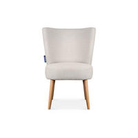 COCKTAILSESSEL APPA auf hohen Beinen aus Buchenholz gebeizter Eiche, Creme/Eiche Dekor - Eichefarben/Creme, Holz/Textil (63/89/65cm) - KONSIMO®