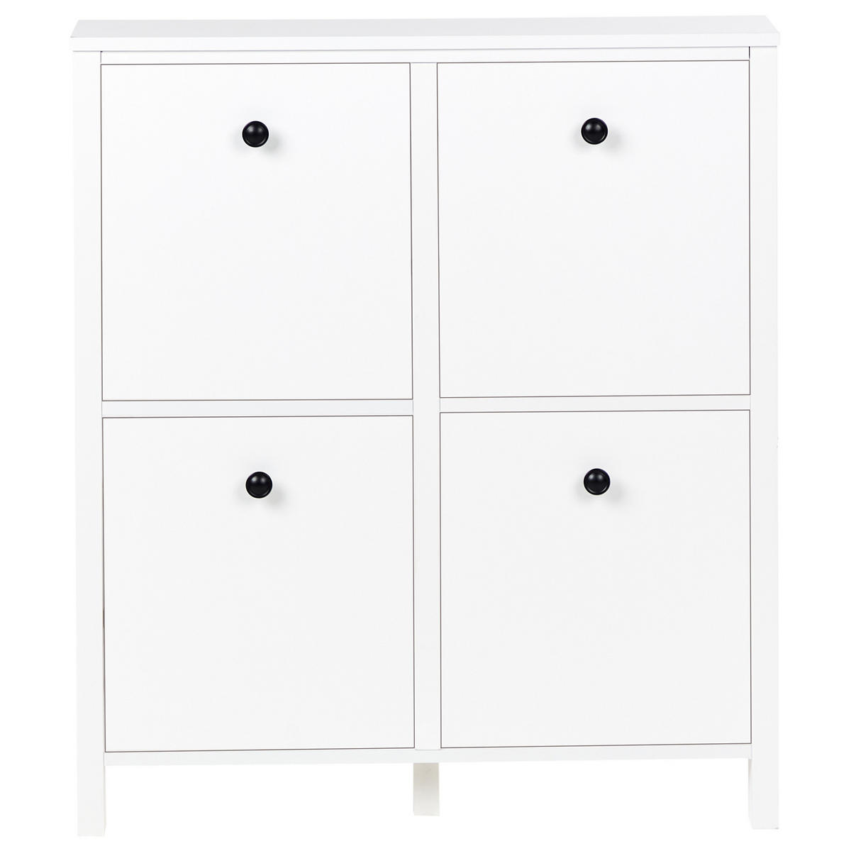 SCHUHSCHRANK Weiß Gibson - Weiß, Holzwerkstoff (80/90/20cm) - Beliani