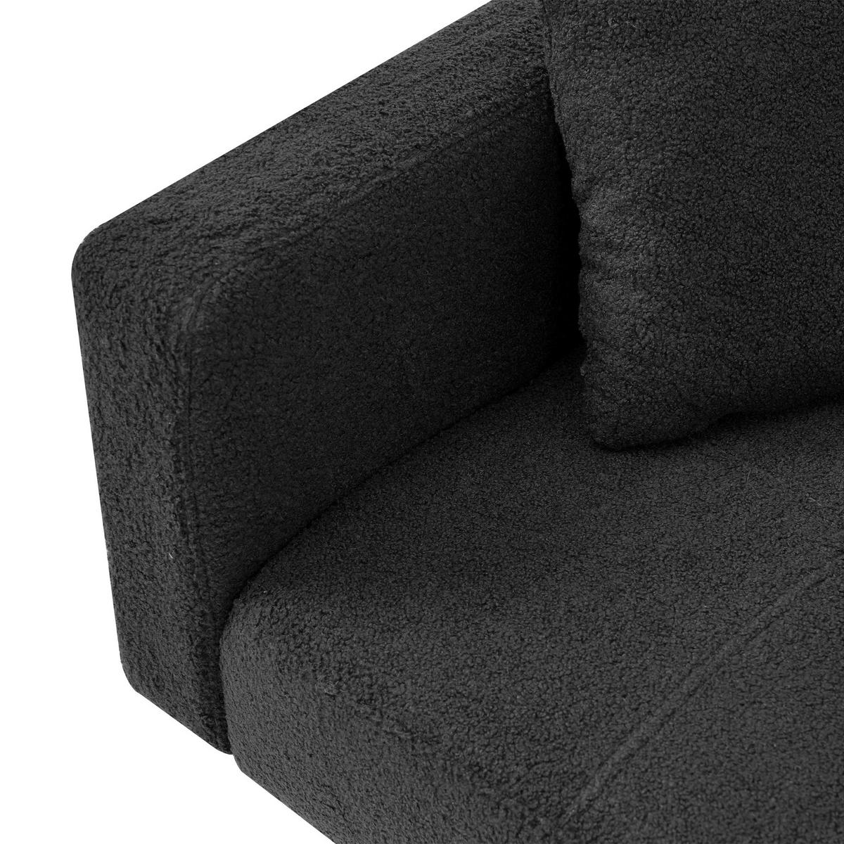 SCHLAFSOFA mit Bettfunktion, Kissen und goldfarbenen Beinen - Grau, Kunststoff (175/72/64cm)