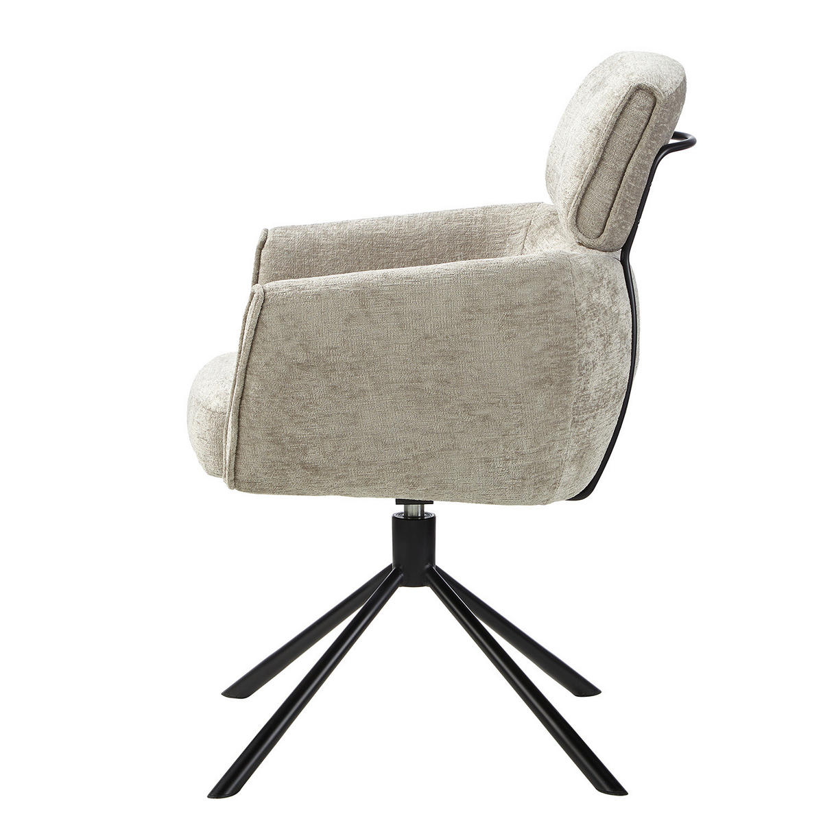 ARMLEHNENSTUHL - Drehbar, Chenille / Eisen - Beige, Textil (60/92/64cm) - home24