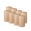 STUMPENKERZEN 8er Pack "Beige", Größe Ø7cm x Höhe: 12 cm - Beige, Naturmaterialien (7/12cm) - Bestlivings