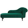 CHAISELONGUE Samtstoff grün rechtsseitig Nimes - Dunkelbraun/Grün, Textil (170/79/61cm) - Beliani
