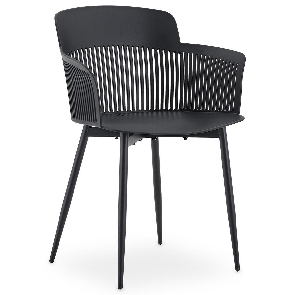 GARTENSTÜHLE MANTEY 4er-Set schwarz - Schwarz, Metall (59/81/52cm) - IDIMEX