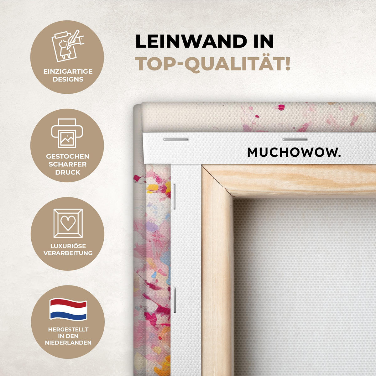 LEINWANDBILD Aquarell - Baum - Kunst - Abstrakt Deko Schlafzimmer 30x20 cm - Multicolor, Textil (30/20cm) - MuchoWow