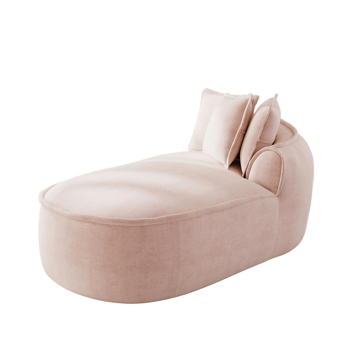 RÉCAMIERE rechte Chaiselongue mit Kissen, DE-42643, Pink - Pink, Textil (164/67/92cm) - ComfortXL