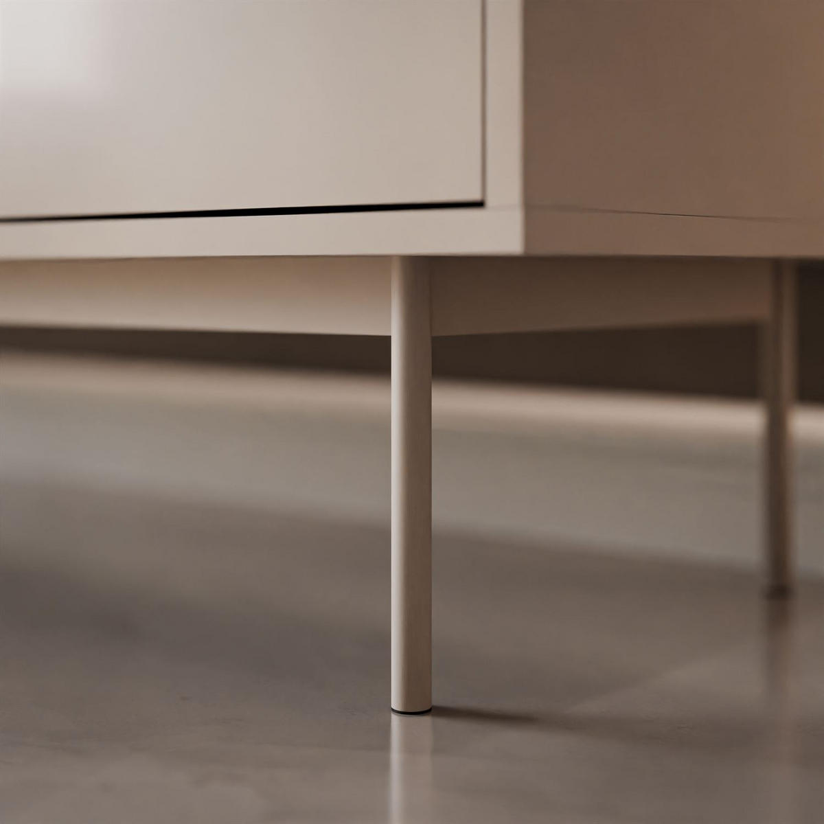 KOMMODE SANAYI Kaschmir Hochglanz mit Gestell - Kaschmir, Holzwerkstoff (154/80/40cm) - Lookway