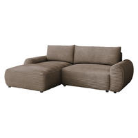 ECKSOFA Bello, Seite: Links - Hellbraun/Schwarz, Holz/Kunststoff (267/177cm) - MIRJAN24