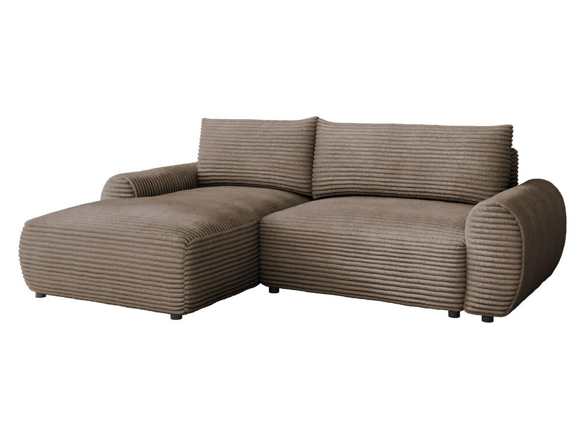 ECKSOFA Bello, Seite: Links - Hellbraun/Schwarz, Holz/Kunststoff (267/177cm) - MIRJAN24