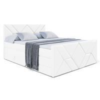 BOXSPRINGBETT BARWA-Z KING - 120x200 - H3/H4 - Weiß Hochglanz - Weiß Hochglanz, Holzwerkstoff (120/200cm) - ALTDECOR