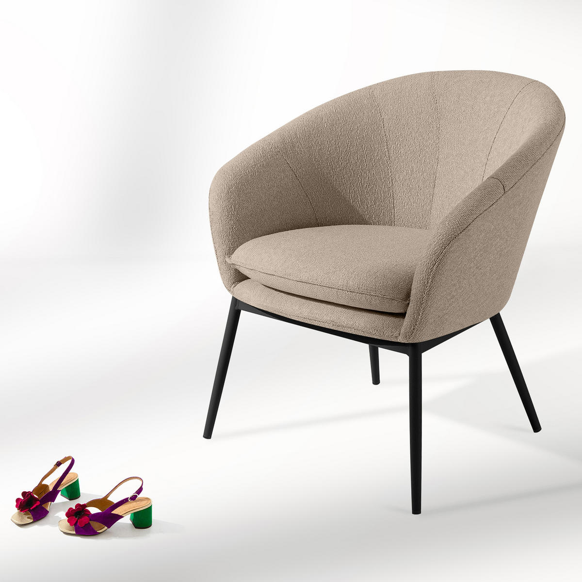 GARTENGARNITUR SOLIS - Hellbraun, Textil/Metall - KONSIMO®
