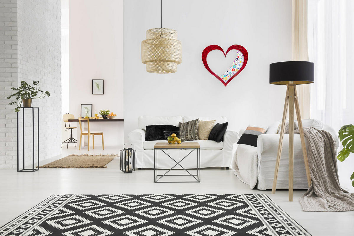 WANDDEKO Rot 100/91 cm - Rot, Metall (4.81/91/3cm) - KUNSTLOFT