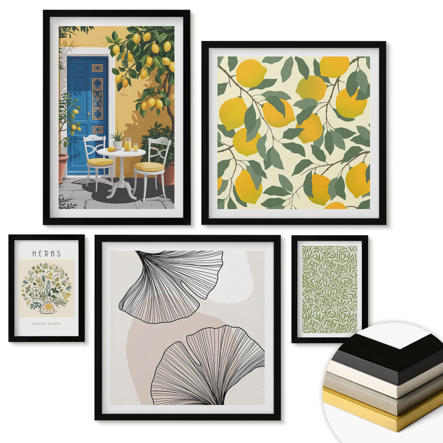 ArtPrintCave Wandbilder Schwarz 40x60 cm