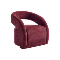 SESSEL - Chenille-Stoff - Bordeaux - LUCIOTA - Bordeaux, Textil (75/73.5/73.5cm) - Vente-Unique