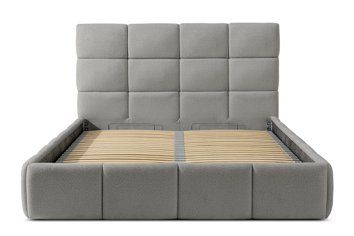 POLSTERBETT ALTOS Bouclé, grau - Grau, Holz/Holzwerkstoff (140/200cm) - KONSIMO®