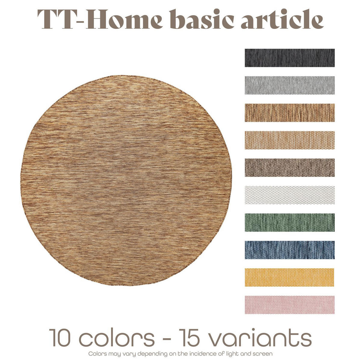 OUTDOORTEPPICH Coffee Ø 200 cm - Dunkelbraun, Kunststoff (200/200cm) - TT Home