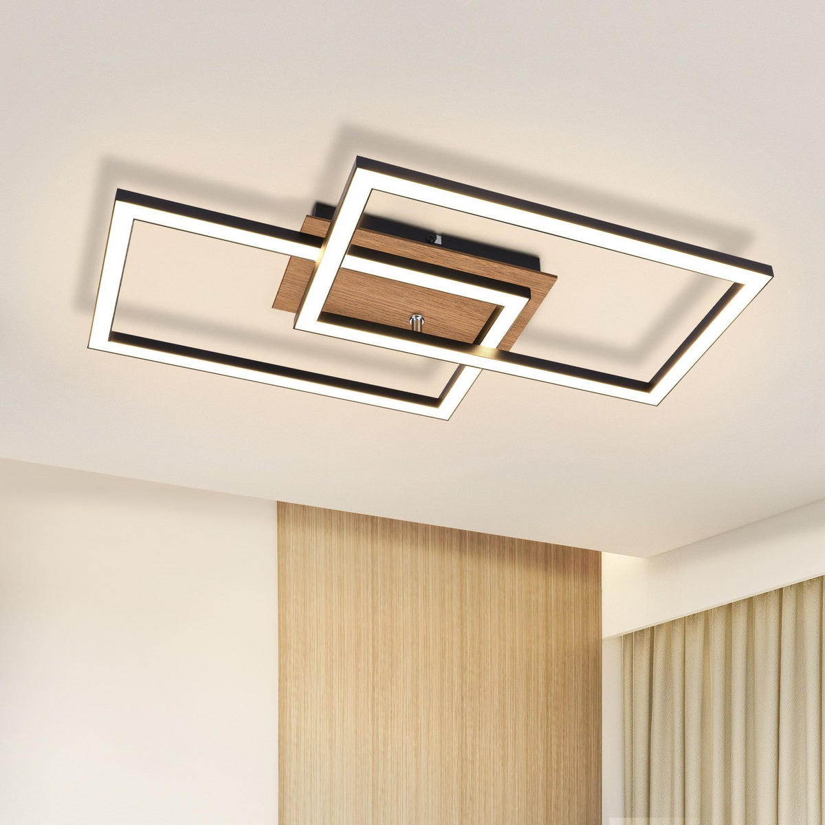 LED-DECKENLEUCHTE Ratingen 50/30/6.1 cm - Schwarz, Metall (50/30/6.1cm) - Nettlife