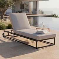 GARTENLIEGE Berry Hellgrau Outdoorstoff/Metall - Hellgrau, Metall (200/83/72.5cm) - Bessagi Garden