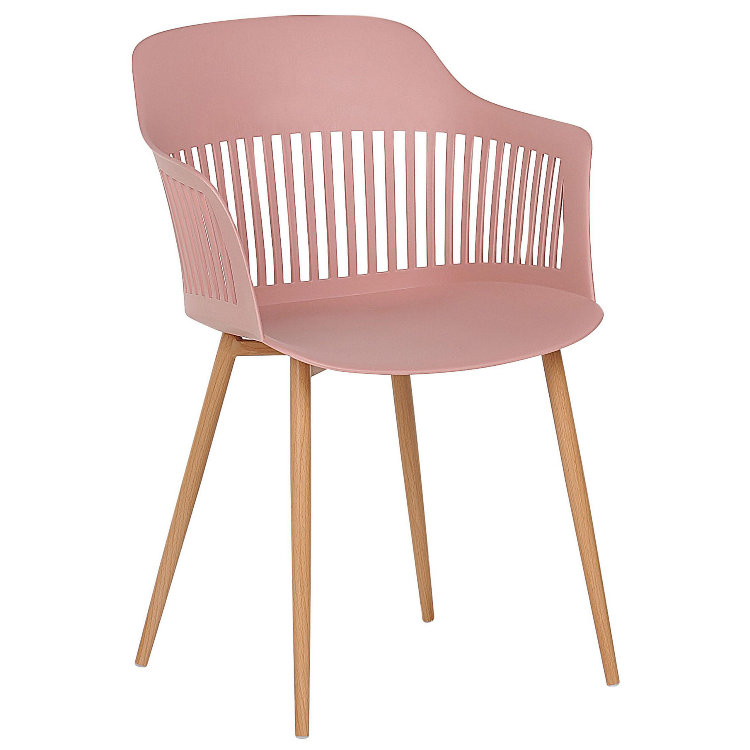 ESSZIMMERSTUHL 2er-Set Kunststoff Rosa Bereca - Pink, Kunststoff/Metall (57/81/54cm) - Beliani