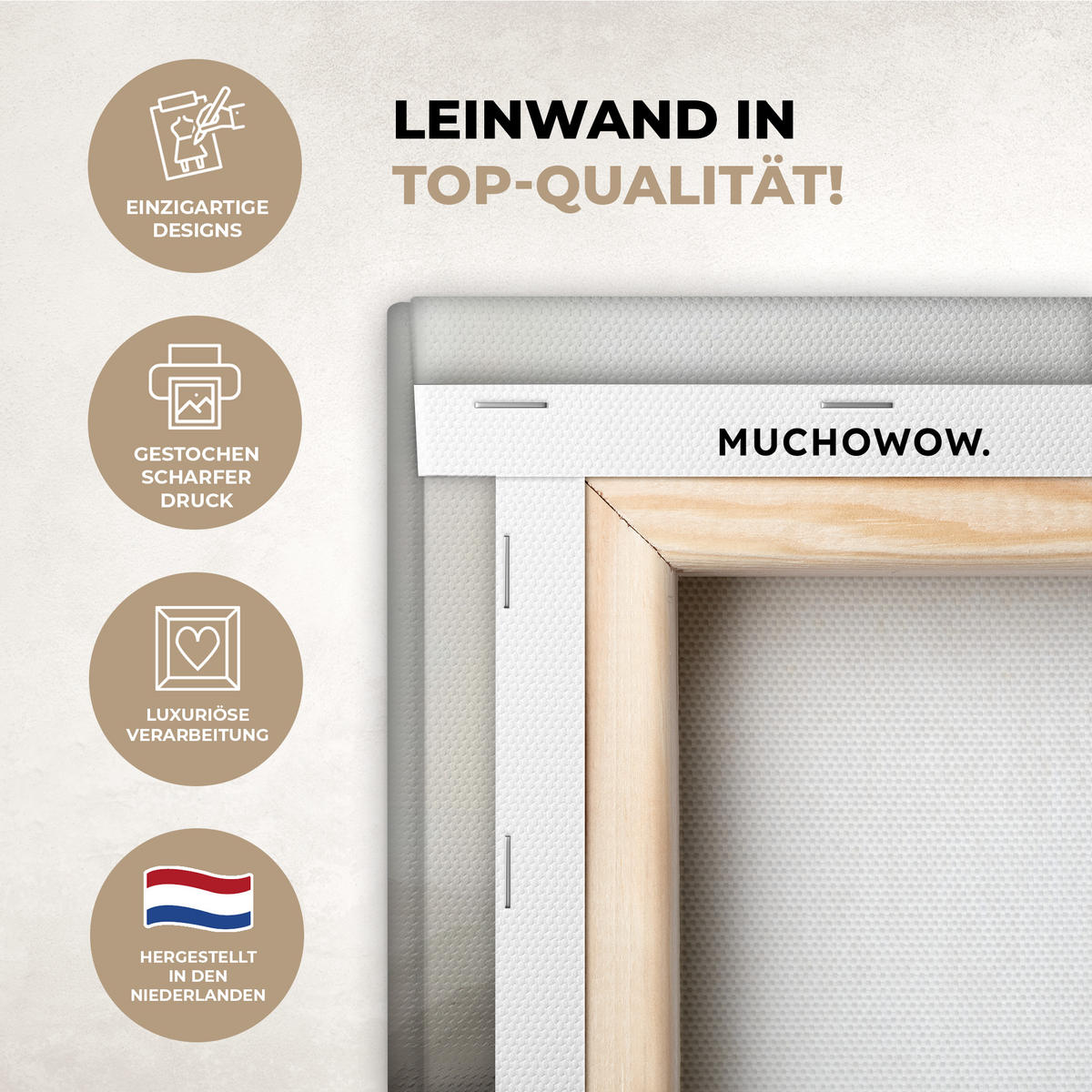 LEINWANDBILD Hügel - Abstrakt - Kreuz - Christentum Wandbild 40x30 cm - Beige, Textil (40/30cm) - MuchoWow