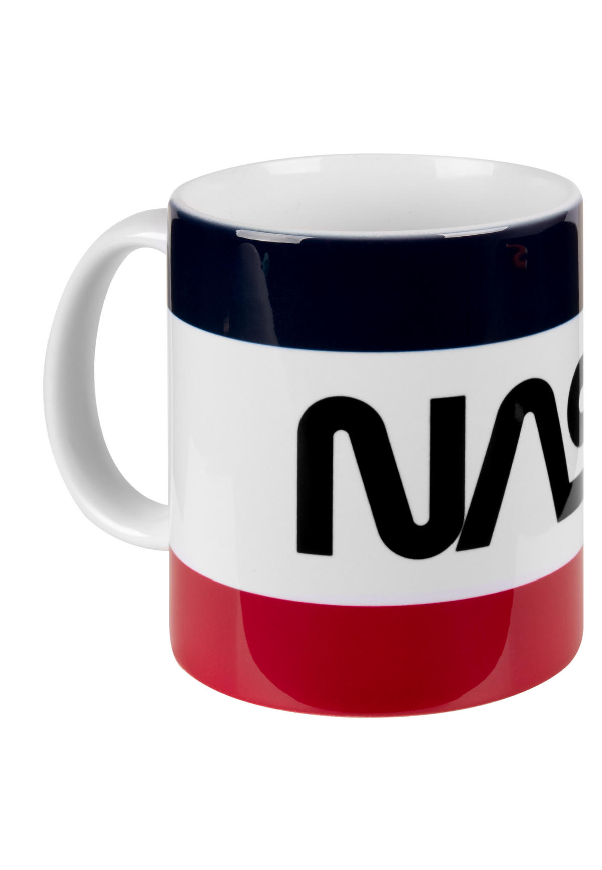 KAFFEEBECHER NASA Weiß/Rot/Blau 320 ml - Multicolor, Keramik (0.32L) - United Labels