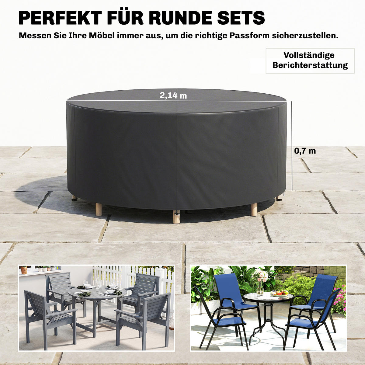 KRYT na zahradní nábytek 420D oxfordská tkanina černá - černá, textil (214/70/214cm) - Outsunny