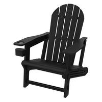 ADIRONDACK LEŽÁK s držákem na nápoje, černý, z plastu - černá, plast (54.5/91/76cm) - ML-DESIGN