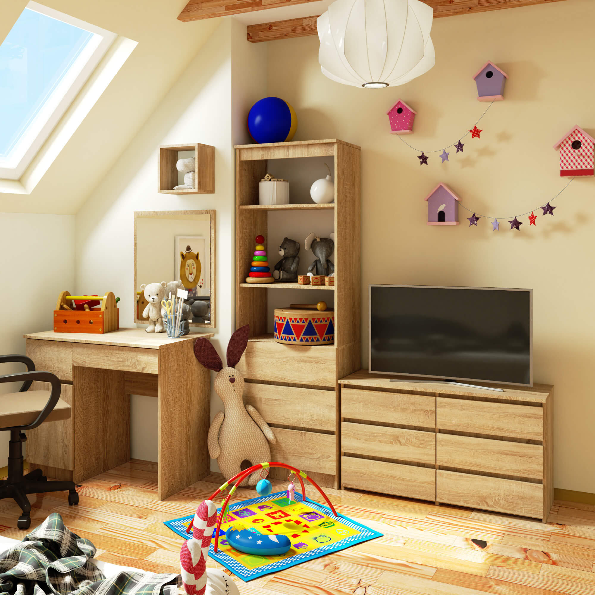 Thumbnail - Raumhirsch Furniture Kommode, Sonoma Eiche, Holzwerkstoff, 100x57x35 cm, Wohnzimmer, Kommoden & Sideboards, Kommoden