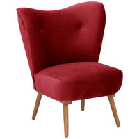 COCKTAILSESSEL Kayra Samtvelours rot - Rot, Kunststoff (72/90/74cm) - 58aufmkessel