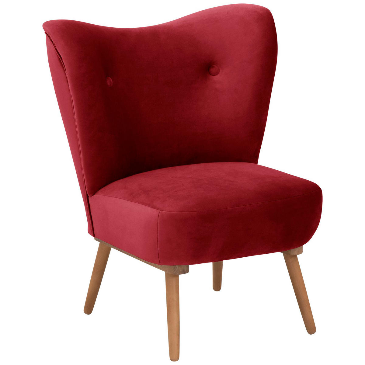 COCKTAILSESSEL Kayra Samtvelours rot - Rot, Kunststoff (72/90/74cm) - 58aufmkessel