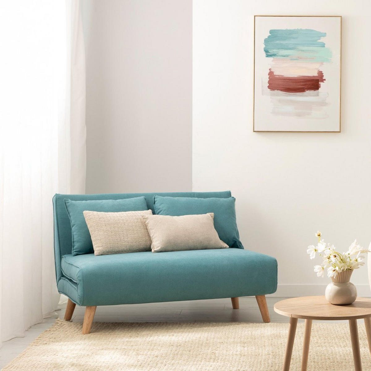 SCHLAFSOFA Noa Blau 117 cm x 79 cm - Blau, Textil (117/79/75cm)