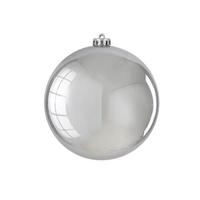 WEIHNACHTSKUGEL Silber glänzend, Ø 15 cm, Kunststoff, für Innen- und Außenbereich - Silberfarben, Kunststoff (20/20/20cm) - LAALU