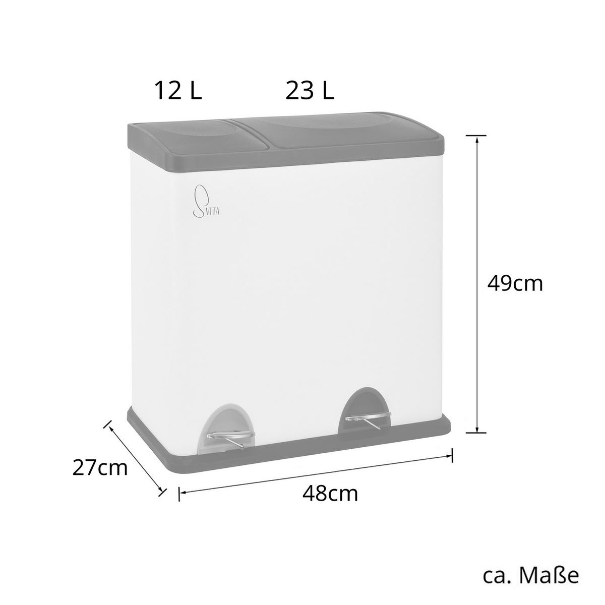 MÜLLEIMER TC2Combo35 - Weiß, Metall (48/49/27cm) - SVITA