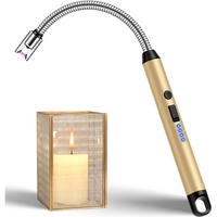 STABFEUERZEUG mit flexiblem Hals USB wiederaufladbar Gold - Goldfarben, Metall (1/1.2/25cm)