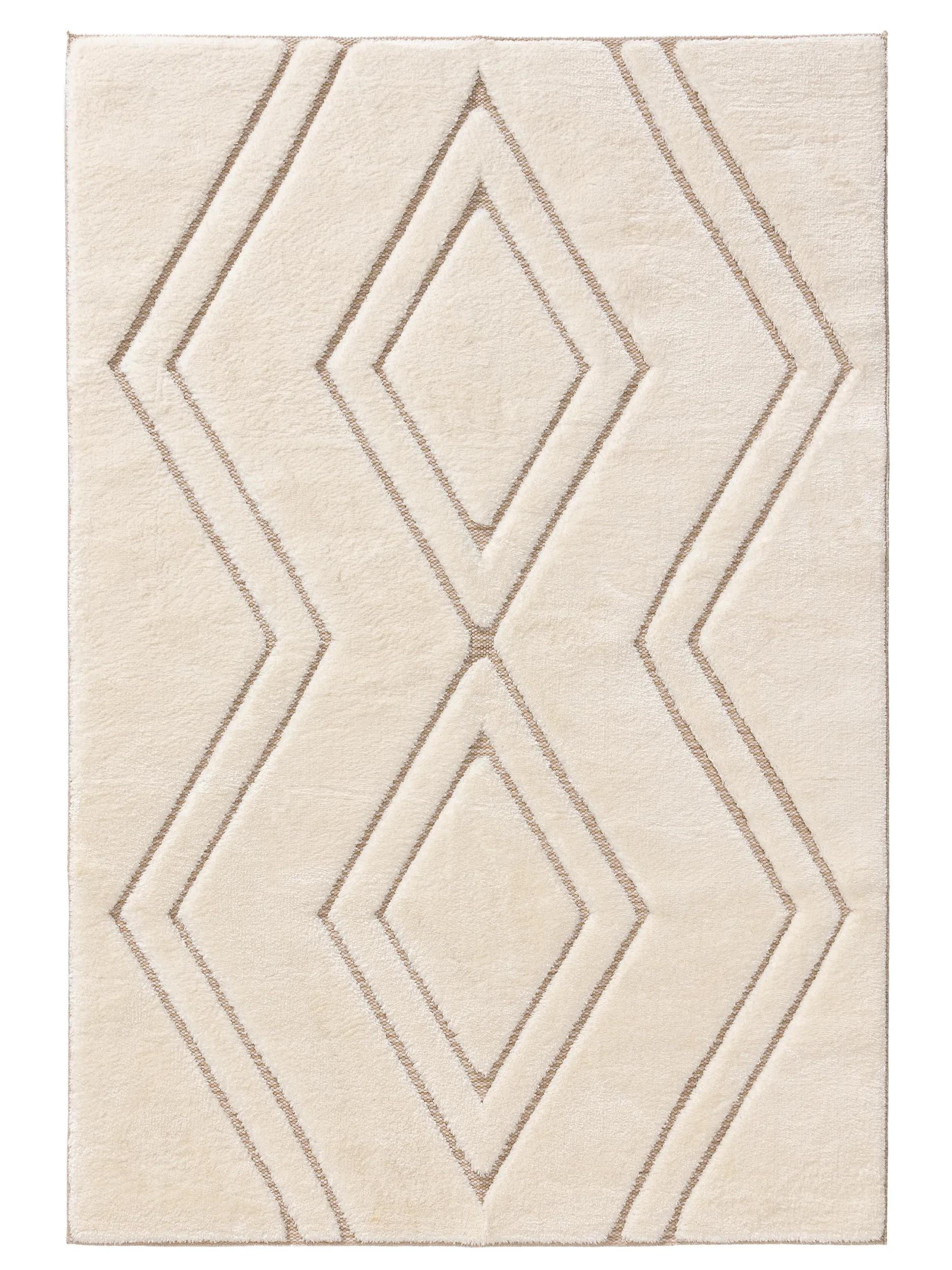 TEPPICH Elanie 120/170 cm - Beige/Creme, Kunststoff (120/170cm) - benuta Pop