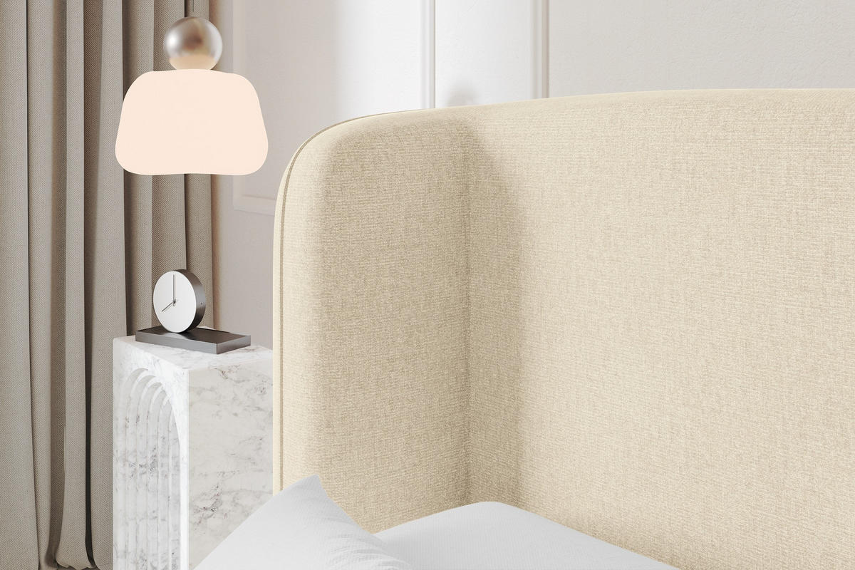 POLSTERBETT mit Bettkasten und Lattenrost, Boxbett ohne Matratze - ESTI 160x200 Beige - Beige, Holzwerkstoff/Textil (160/200cm) - ALTDECOR