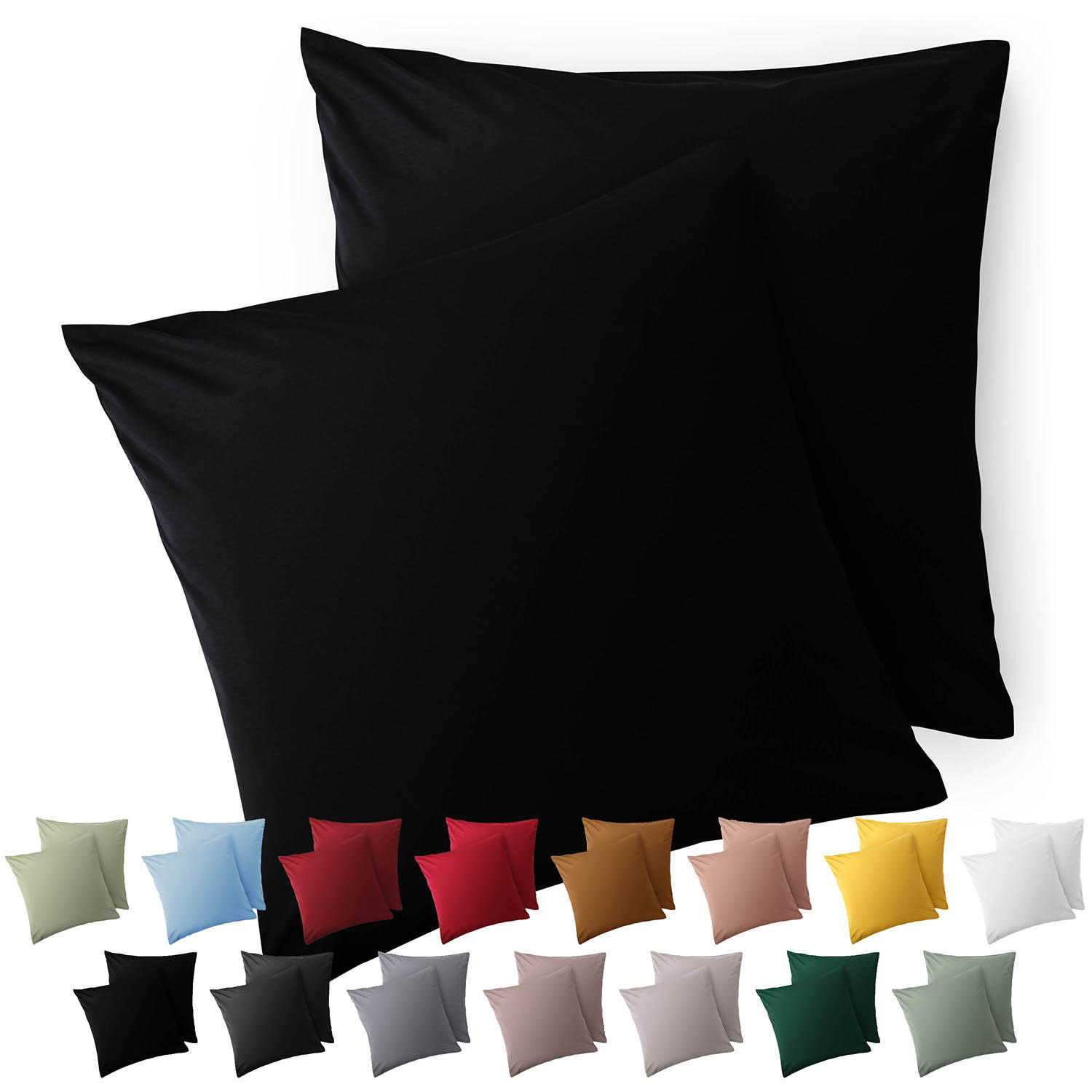 KISSENBEZUG Ellen 60/60 cm, 2er-Set, Schwarz - Schwarz, Textil (60/60cm) - Blumtal