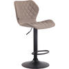 BARHOCKER Cora, Gestell schwarz, Stoff Taupe - Schwarz/Grau, Textil/Metall (47/100/51cm) - TPFLiving