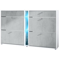 SCHUHSCHRANK Today Fronten in Beton Oxid Optik - Hellgrau, Holzwerkstoff (155.5/95/28cm) - Vladon