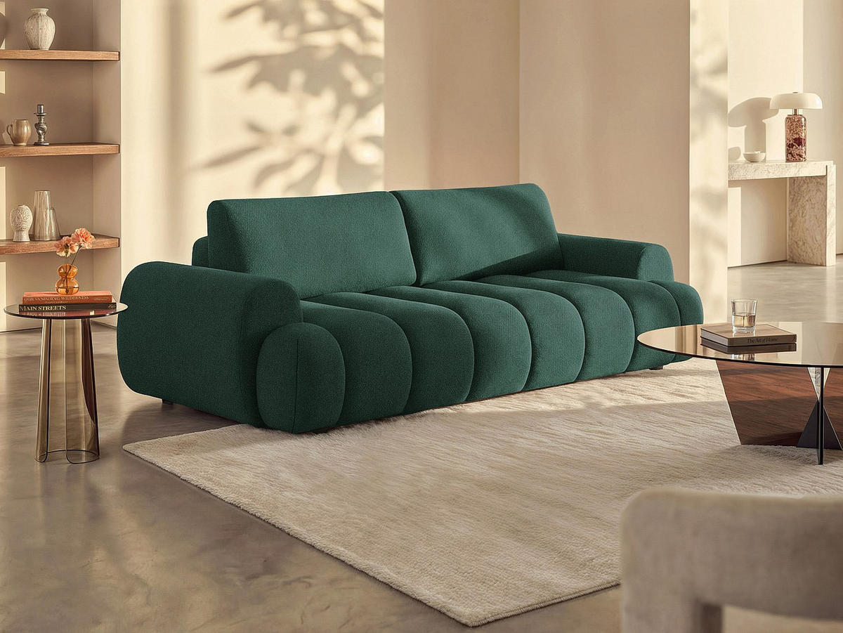 SCHLAFSOFA - 4 Personen - stoff - tannengrün Fridora - Waldgrün, Textil (263/81/110cm) - Vente-Unique