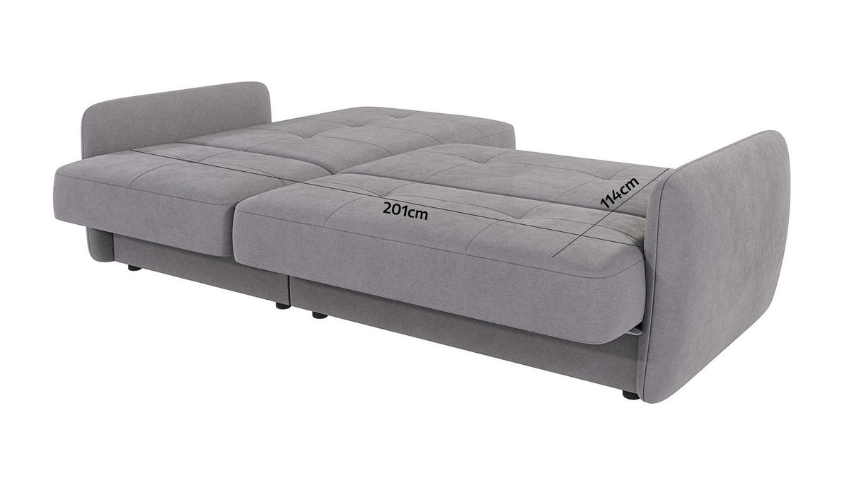 ECKSOFA Lupo Grau Mikrofaser - Schwarz/Grau, Holz/Kunststoff (232/147cm) - S-Style Möbel