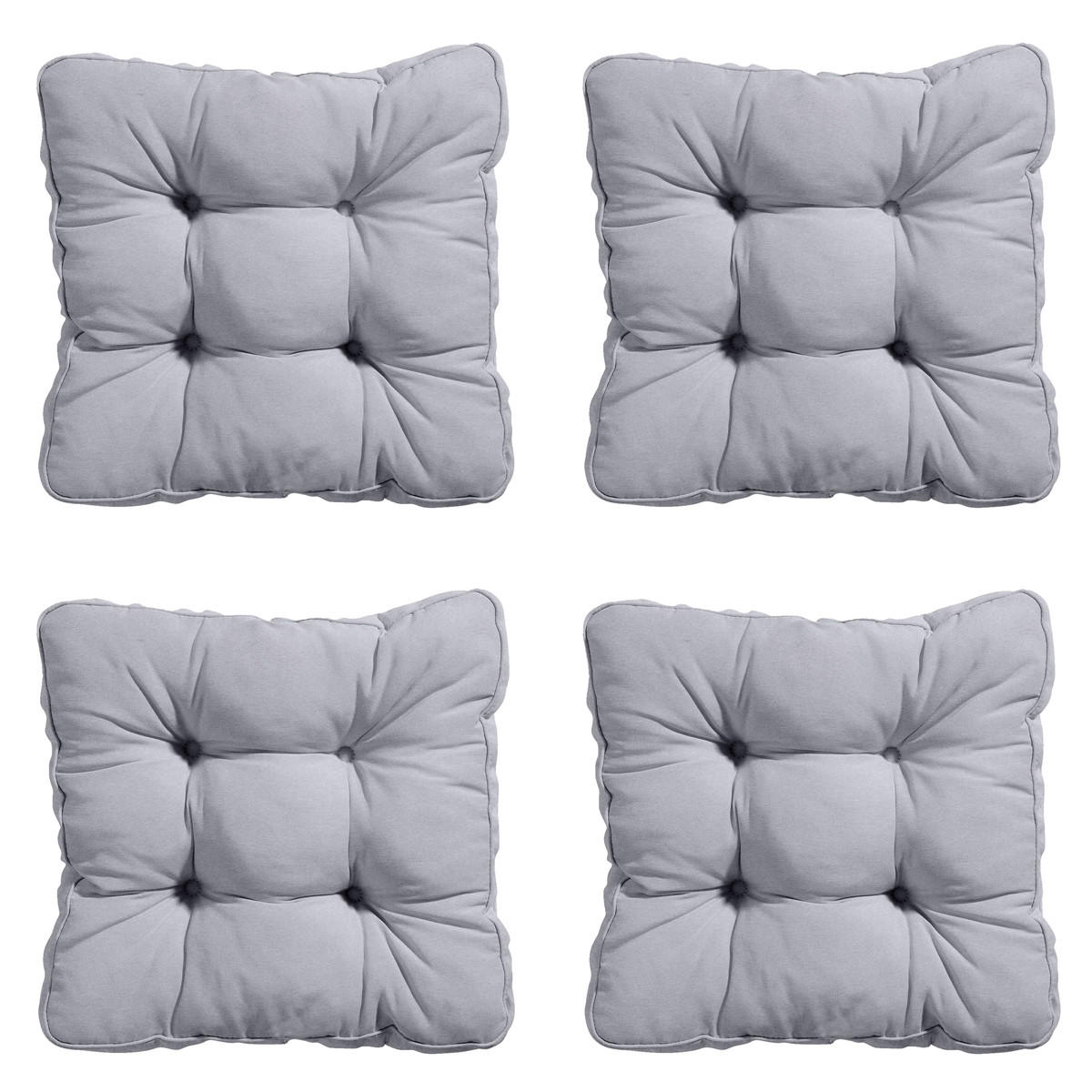 SITZKISSEN Panama 47/47 cm 4er-Set - Grau, Textil (47/8/47cm) - Madison