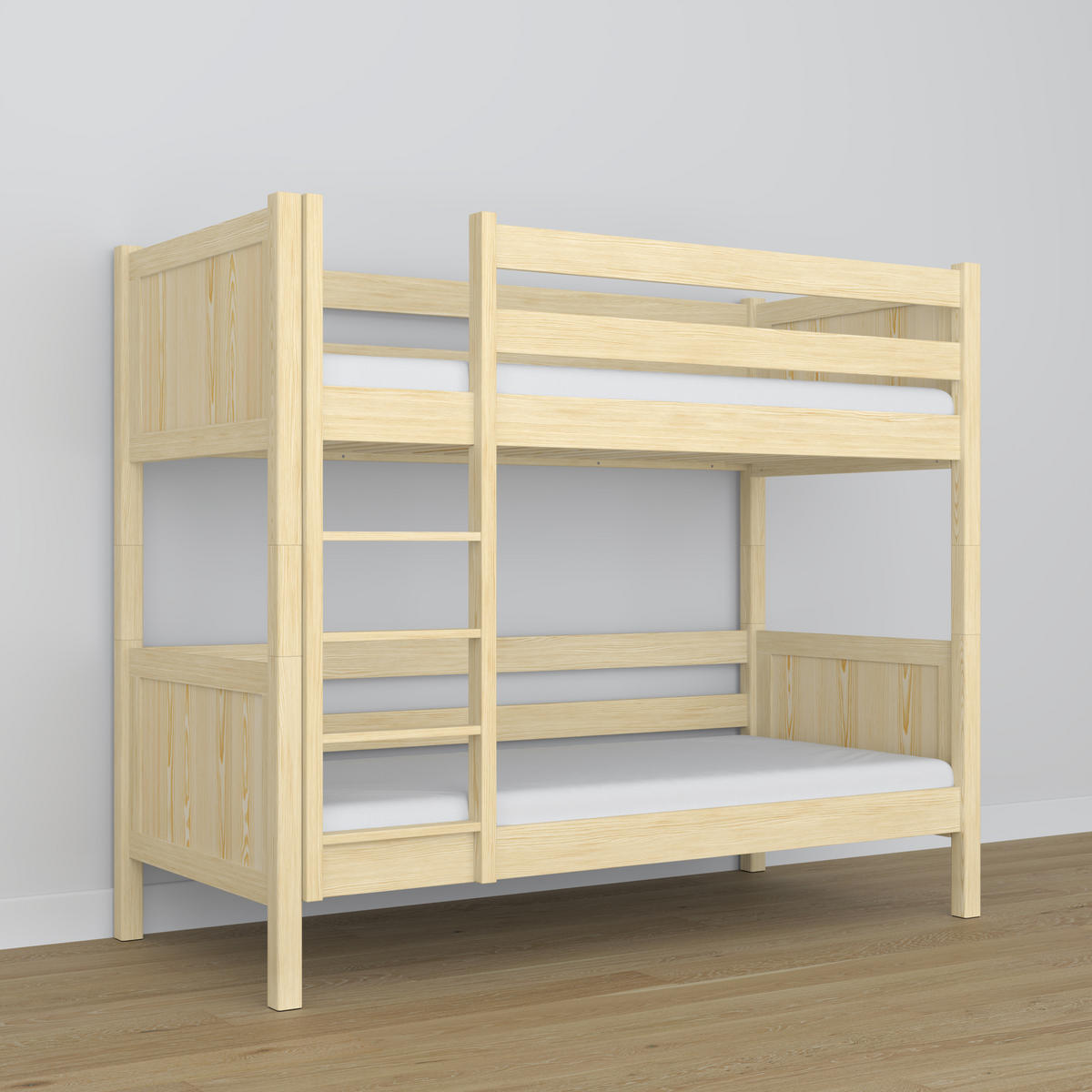 ETAGENBETT N02 Klare Kiefer 90/200 - Braun, Naturmaterialien/Holz (90/200cm) - N-Wood