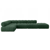 ECKSOFA modulares Sofa Favio-L2 - 380x190x70 cm Grün Cord - Grün, Holzwerkstoff/Textil (380/190cm) - ALTDECOR