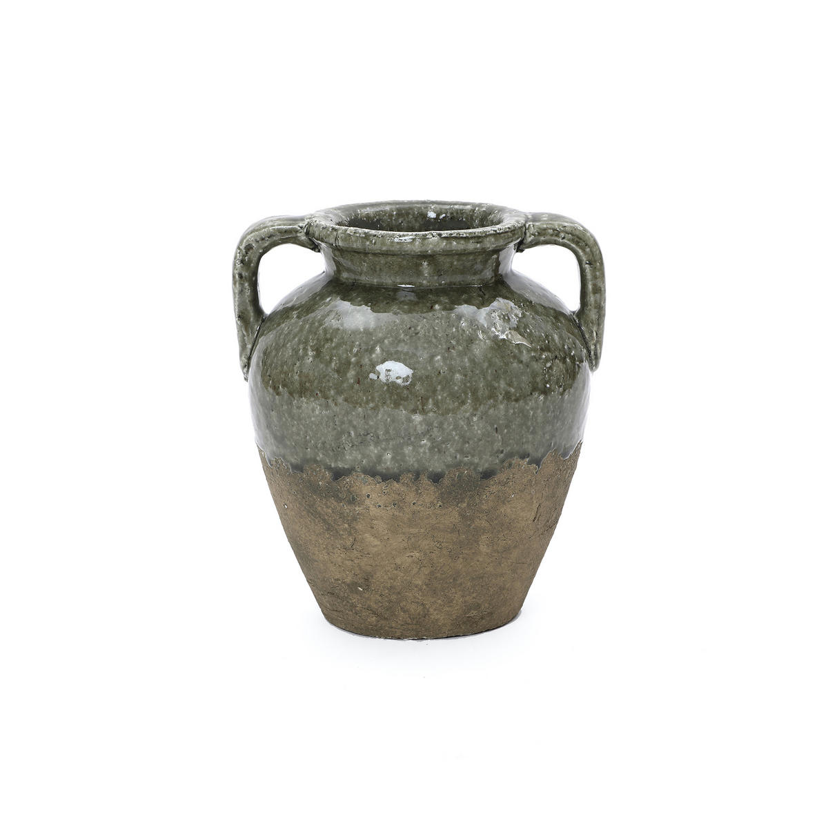 VASE aus Keramik, Ø24.5 x H29 cm - Grün, Keramik (29cm) - Hometopia