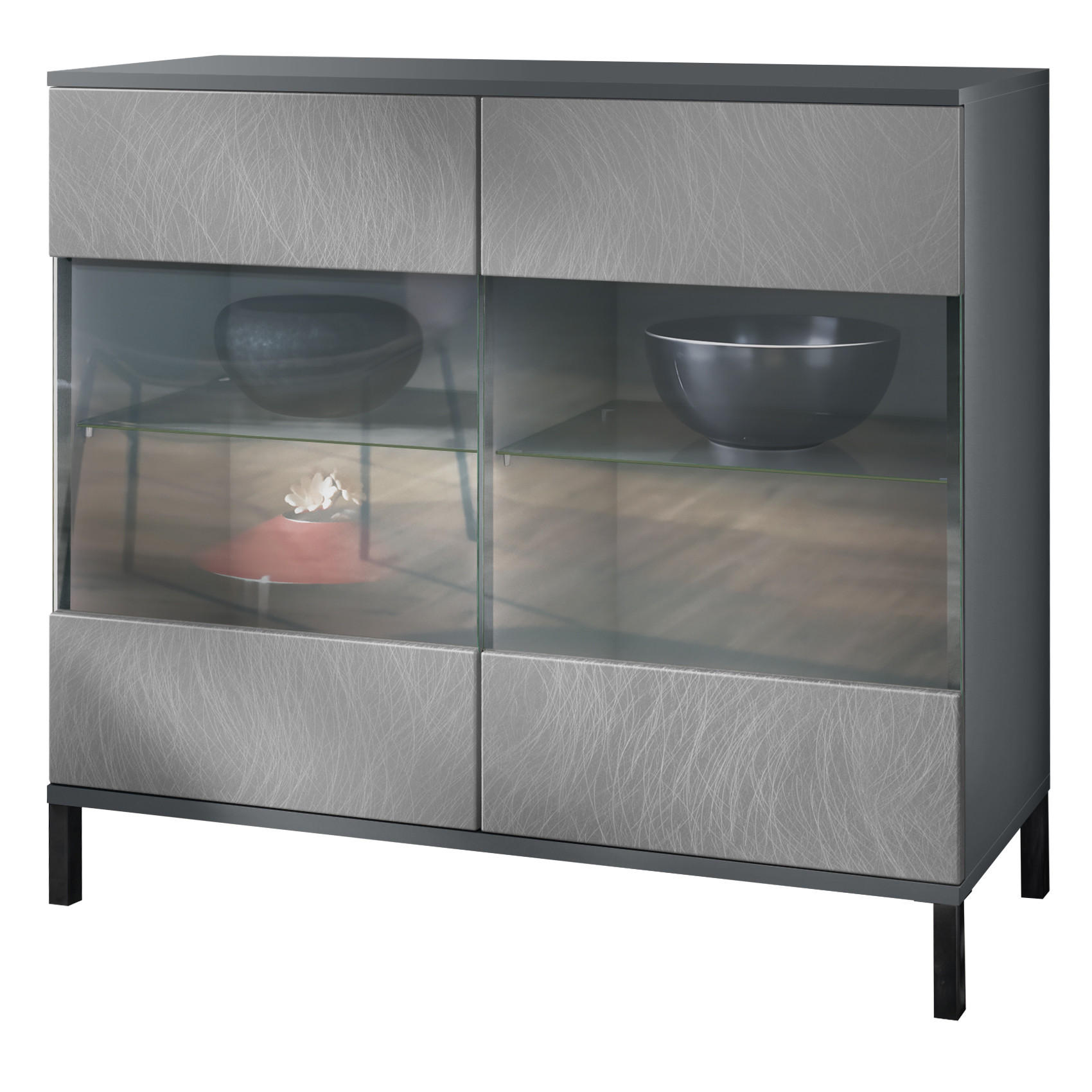Vladon Kommode Silber 92.5x83.5x35 cm